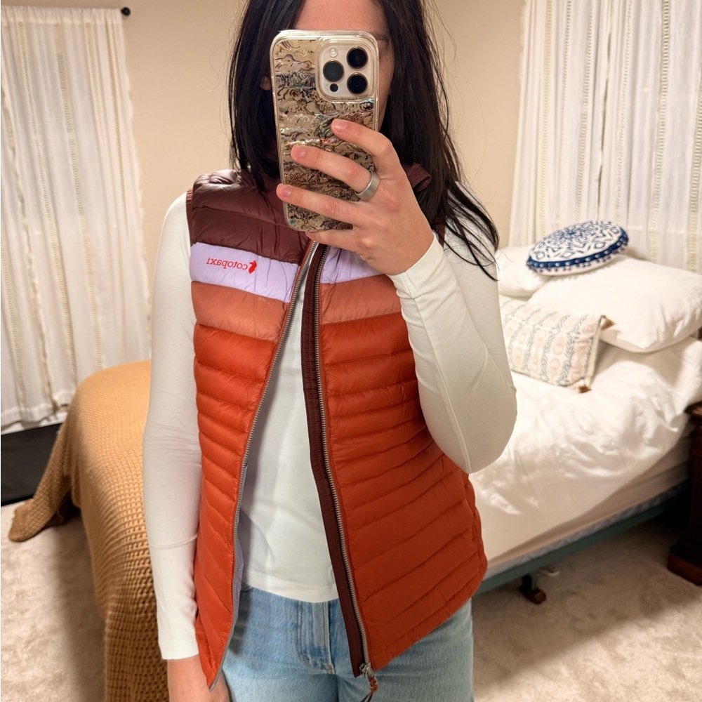 Cotopaxi Orange and Purple Puffer Vest